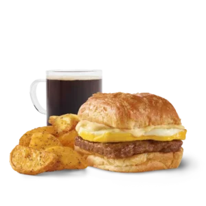 Sausage Egg & swiss croissant combo with Regular Hot Coffee