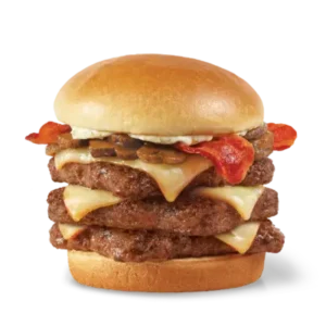 Mushroom Bacon Cheese Burger Triple